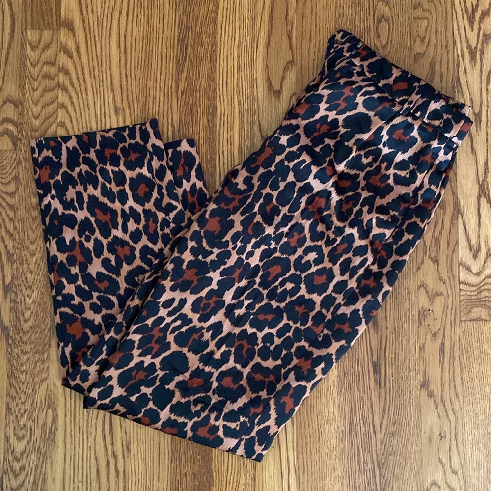 J. Crew Black and Brown Animal Print Pants - Women’s Size 6